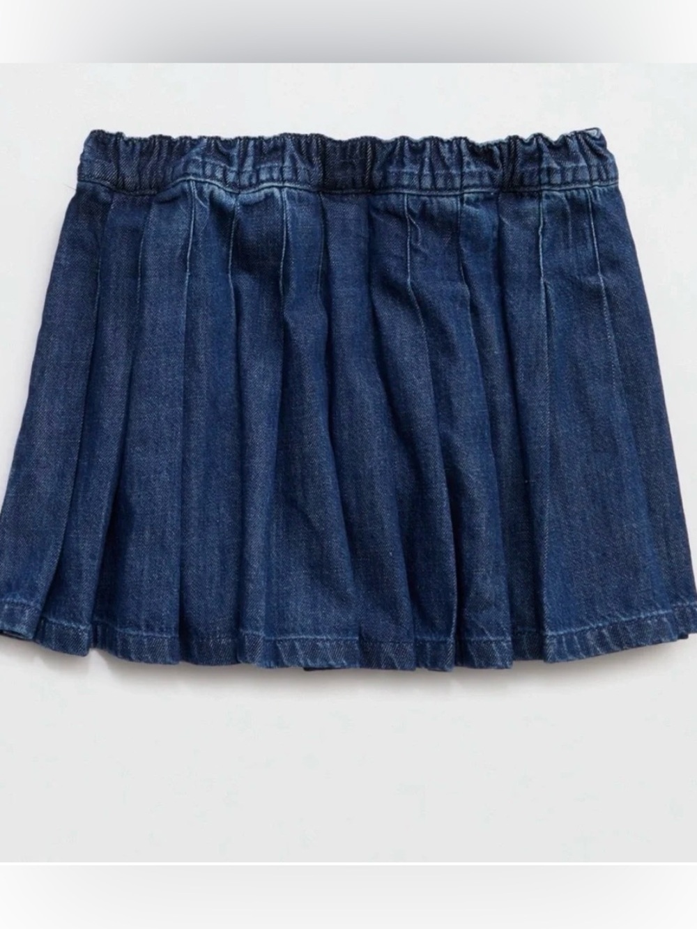 Offline by Aerie Oxford Mini Skort Denim Skirt w built in shorts Small Pleated - Picture 5 of 8